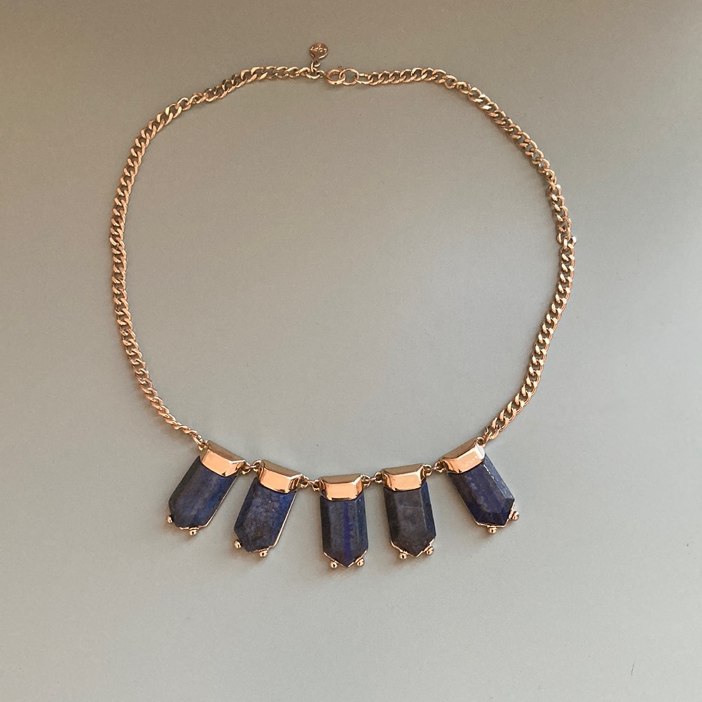 LOFT blue necklace with gold chain